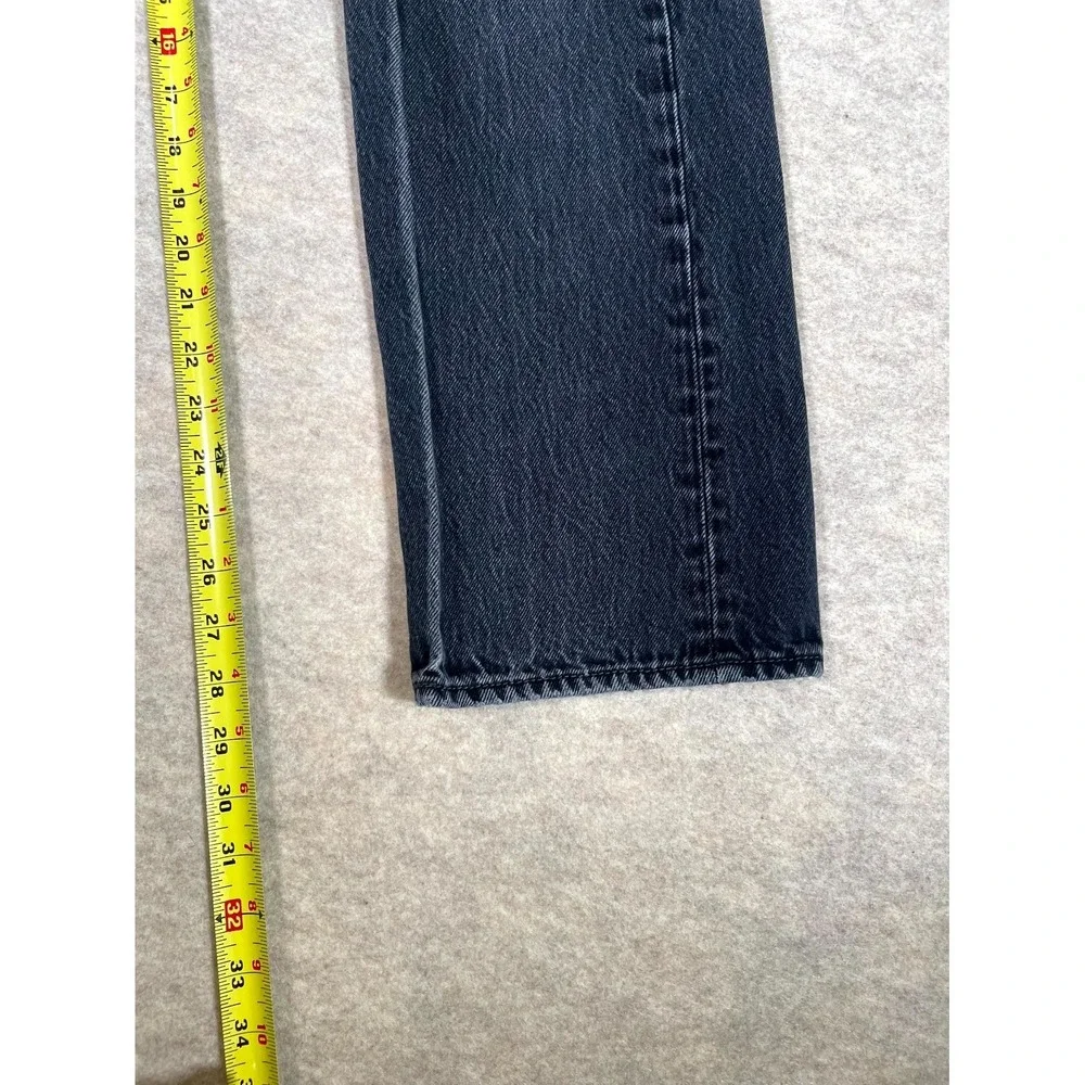 Levi's 501 Original Jeans Mens 33x32 Gray Denim Cotton Dark Wash Straight Leg
